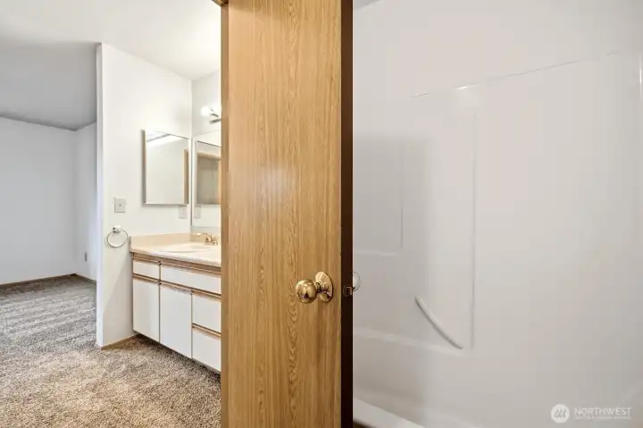 Primary bath area, main floor. Primary bath area, main floor.