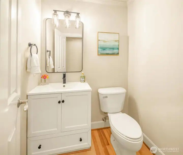 Updated main floor powder room.