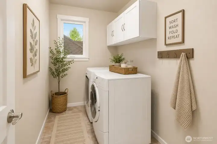 Laundry conveniently located on the second floor (virtually staged)