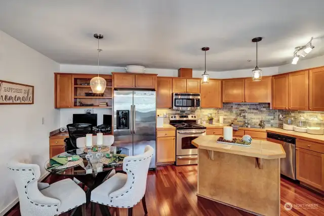 kitchen and dining room