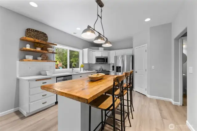 Butcher Block Island in Kitchen