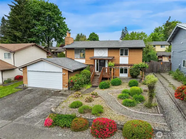 Low-maintenance front yard.