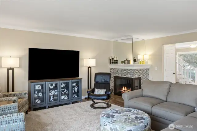 The gas fireplace with remote control adds to the creature comforts of this home. Even better - the gas   utility is included in the HOA dues!