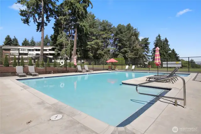 At the pool, relax in the sun or take a   water-aerobics class in the summer!