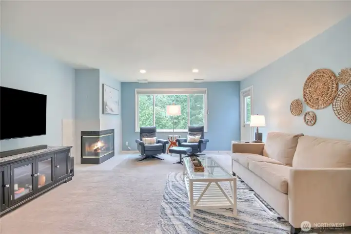 Living room with fireplace