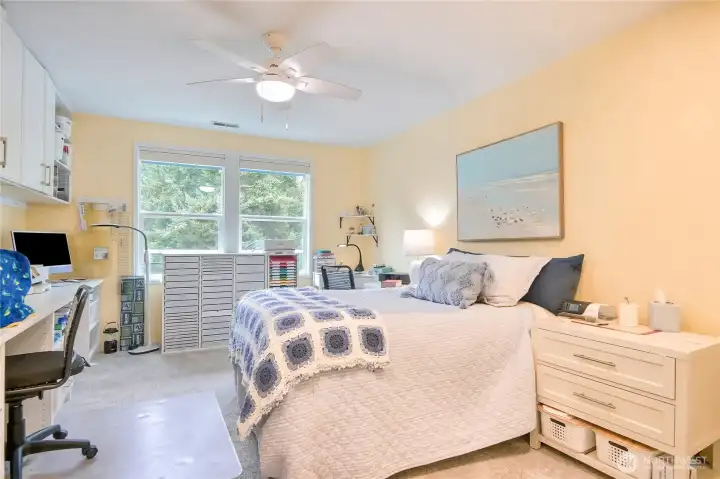 Primary suite with built ins for all your hobby and office needs