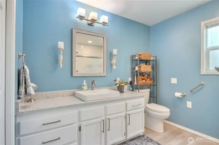Updated kitchen with upgraded shower