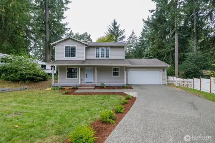 Front with Long Driveway