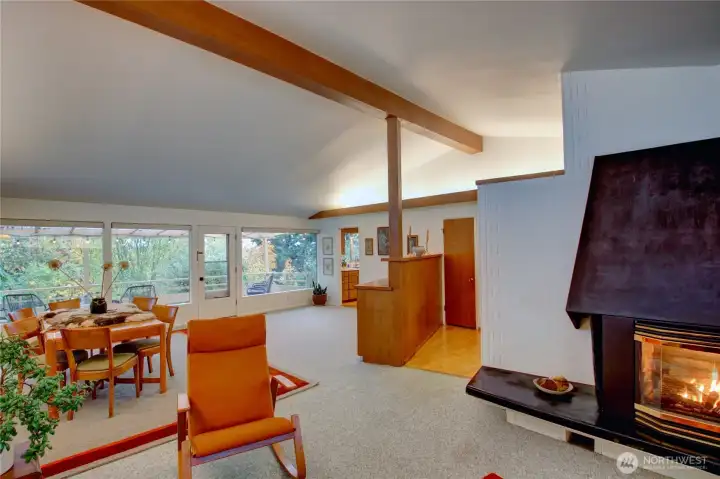 Upstairs gas fireplace