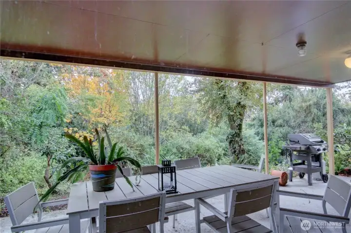 Downstairs covered deck