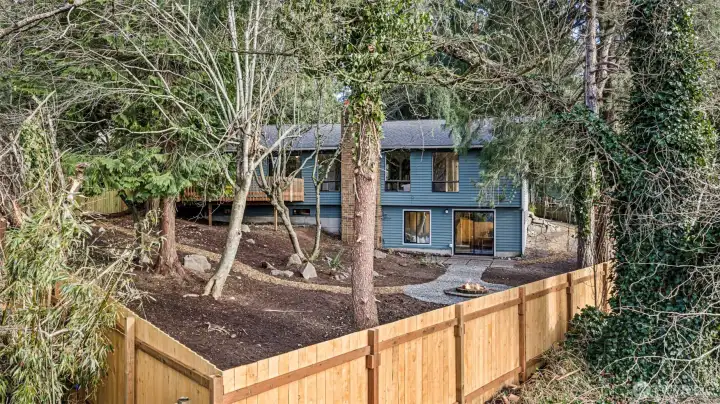 Rear of home highlighting brand new fencing.