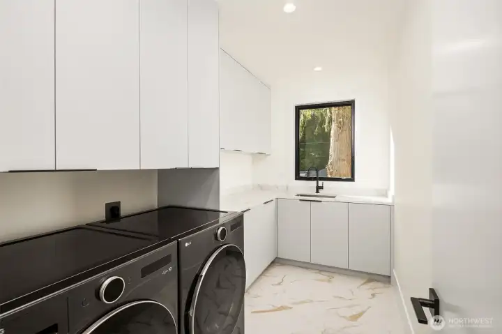 Upstairs utility room.