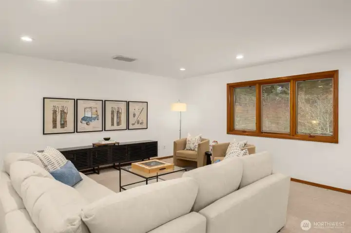 Enjoy movie or game nights in this expansive bonus room