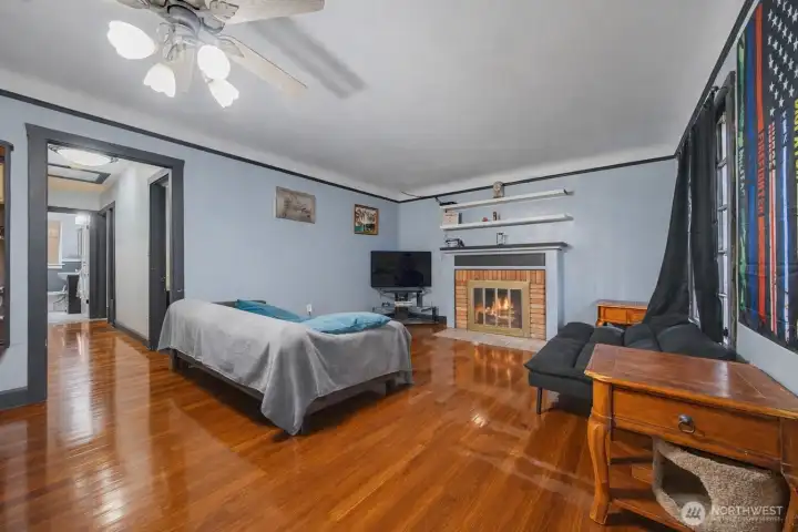 The floors are an AI image showing what refinished floors can look like