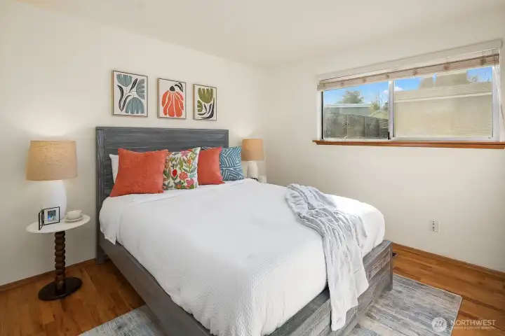 One of three bedrooms. This one is on the SW corner of the house.