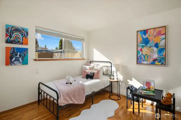 The second of three bedrooms. This one is on the NW corner in the back of the house and is quiet and peaceful.