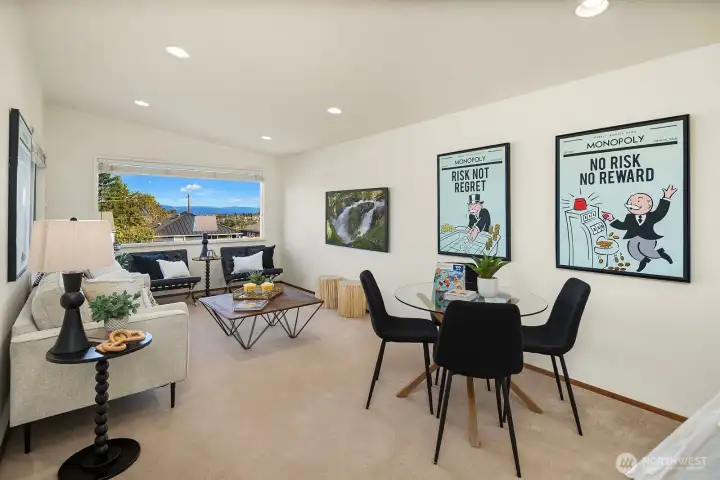 The family room is large and can accommodate your needs - movie room, exercise space, play area, or even a 4th bedroom with the addition of a closet.