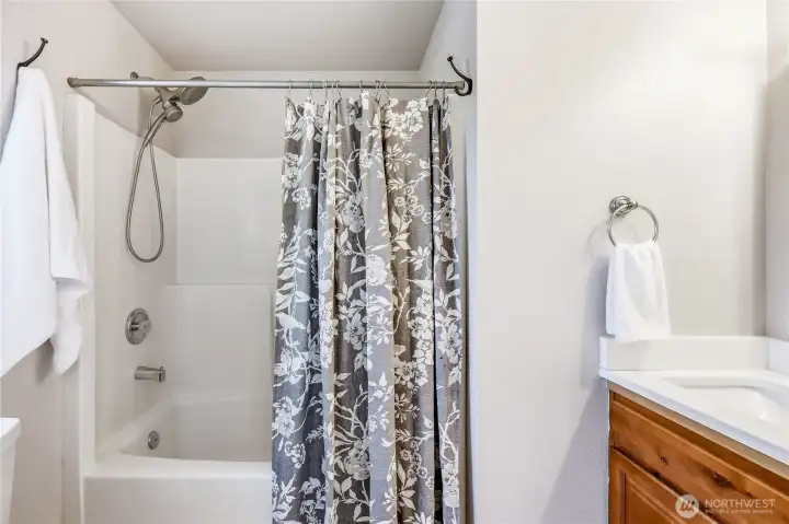 The bathroom off from the primary bedroom.