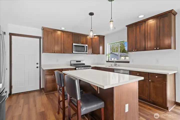 large Island quartz counters