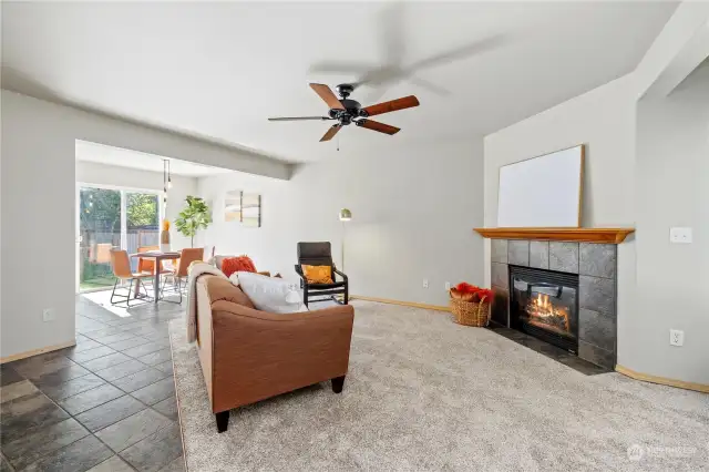 Gas Fireplace & Ceiling Fan