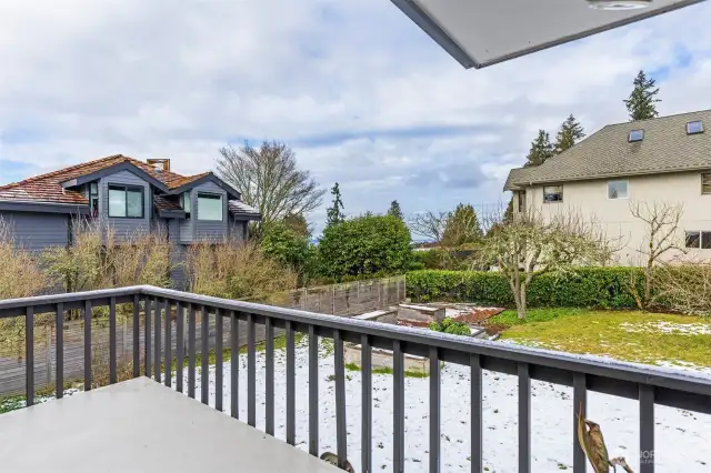 More outdoor space on the spacious deck off the kitchen.