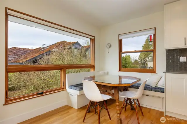 Cozy, bright breakfast nook.