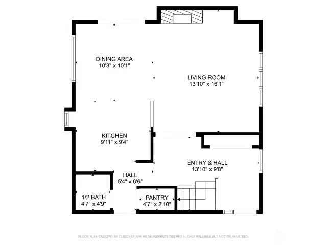 1st Level Floor Plan; room dimensions are only approximate