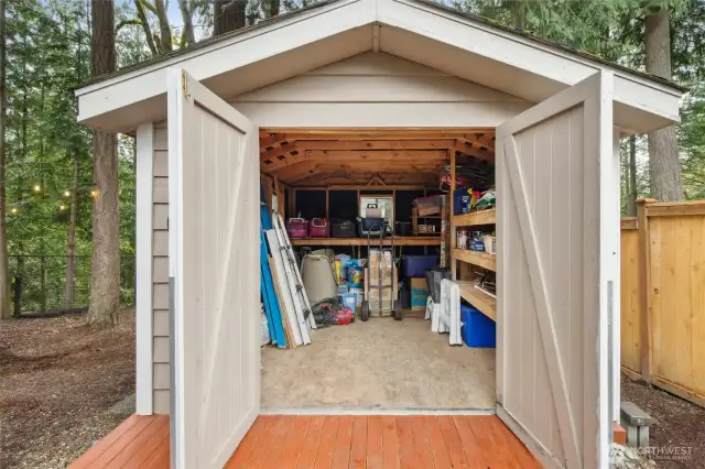 Lots of room for your gardening tools and supplies.