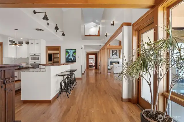 Straight ahead is the private main floor primary bedroom.