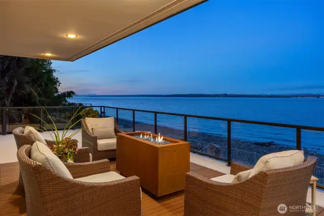 Main level deck at twilight with Baker to the north.