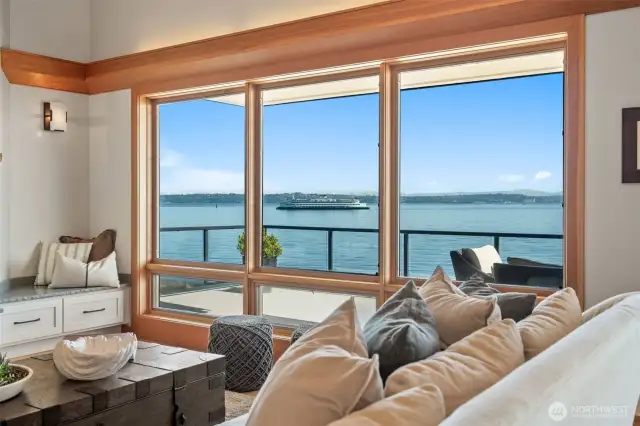 Watch the ferries to DT Seattle glide by day and night.