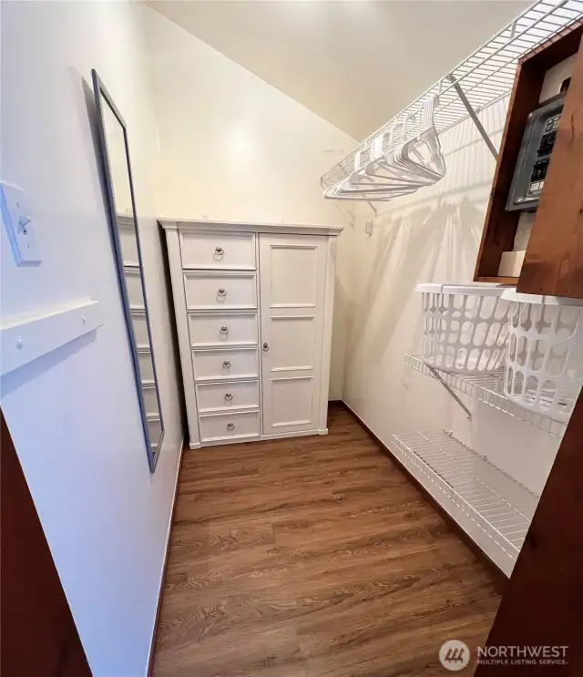 Primary walk in closet.