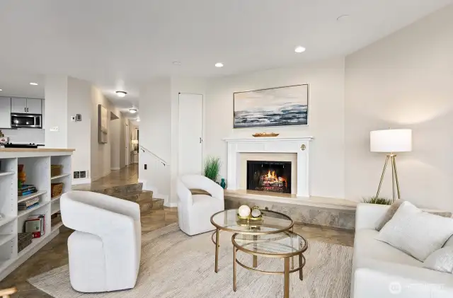 Looking down the entry hall from the living room. Bedrooms are well separated from the living area allowing quiet and privacy.
