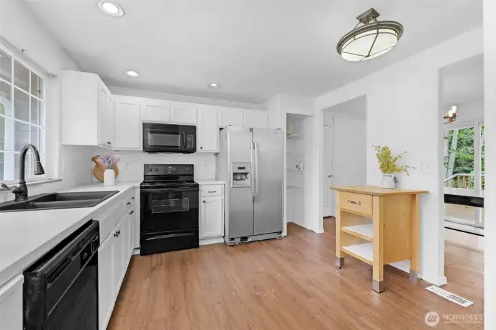 Newly painted cabinets