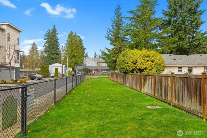 Fenced dog run area for your furry pal!