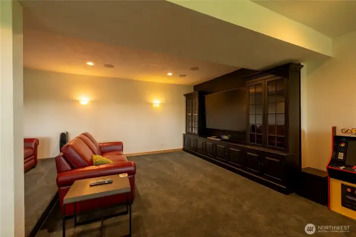 entertainers downstairs complete with theater seating