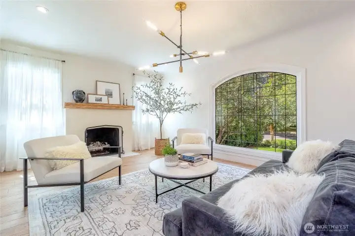 Living Room on the Main Floor with gas fireplace