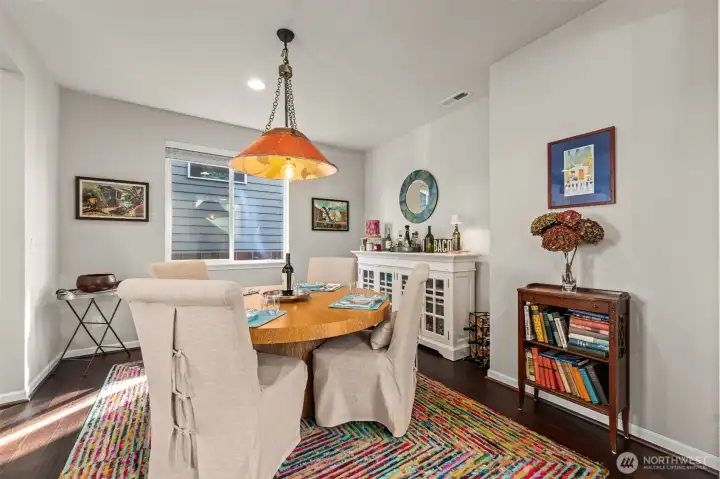 Adjoining dining room is perfect for entertaining