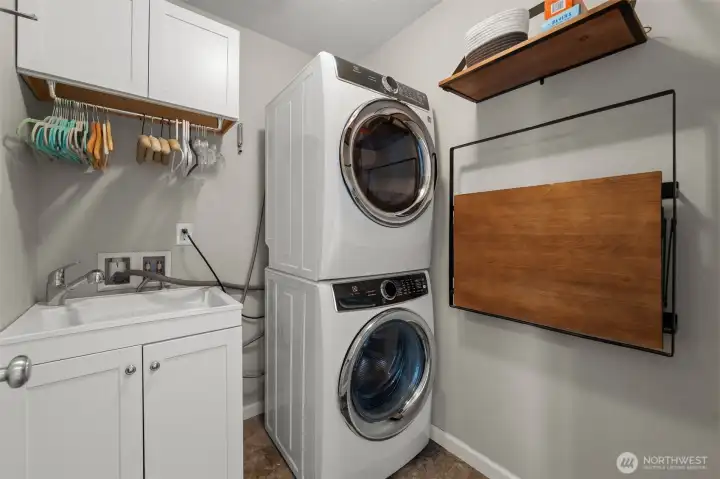 2nd floor laundry room with Electrolux washer and dryer