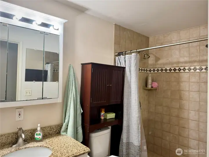 105 Timberline Dr, Castle Rock WA Main bathroom, large shower, tile