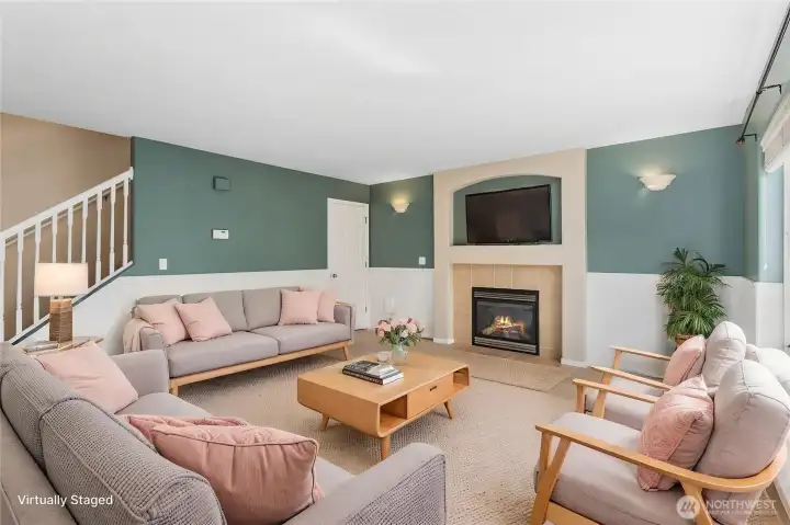 Living room with virtual staging.