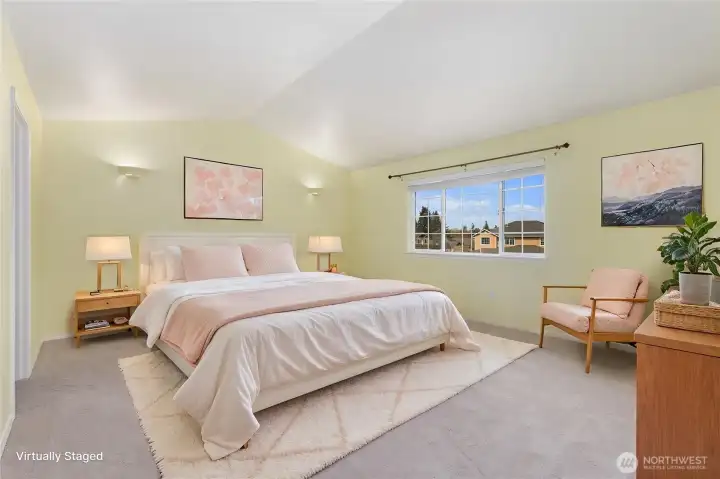 Primary bedroom with virtual staging.