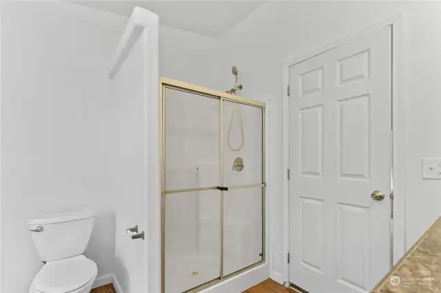 Spacious shower.