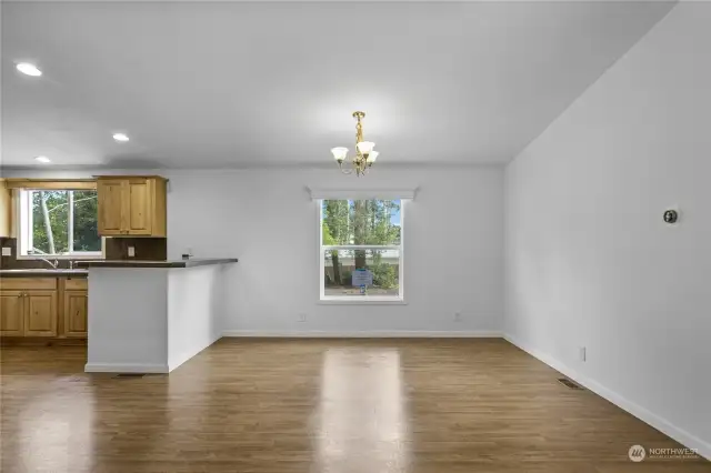 Oversized dining area.
