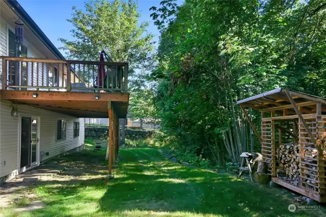 The owner built a new storage shed for your firewood.