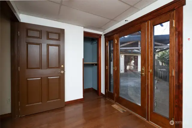 North Wing, bedroom #2 with access to the back deck.