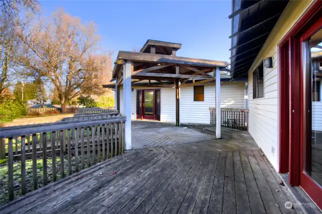 Back deck with gazebo.