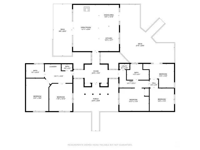 Approximate measurements home floor plan.