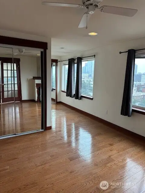 View from the alcove and the closet area in in suite
