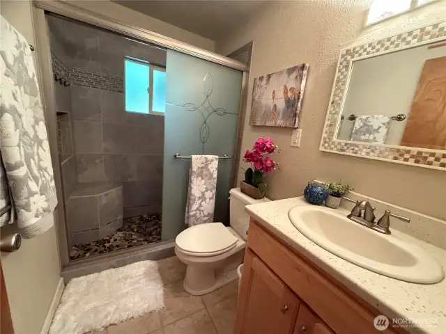 Newer remodeled bath.